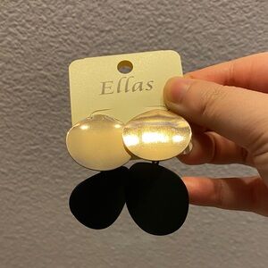 Ella Gold and Black Drop Earrings